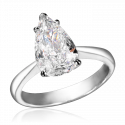 18K白色黄金梨形鑽石戒指