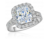 18K白色黄金方形鑽石戒指