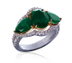 18K白色黃金黃金Emerald鑽石戒指