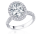 18K白色黄金蛋形鑽石戒指