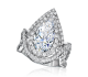 18K白色黃金梨形鑽石戒指